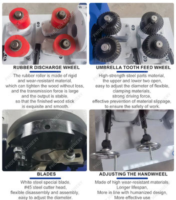 電気用木のバスナーハンドル 丸棒加工機 スピンドル速度4000r/min